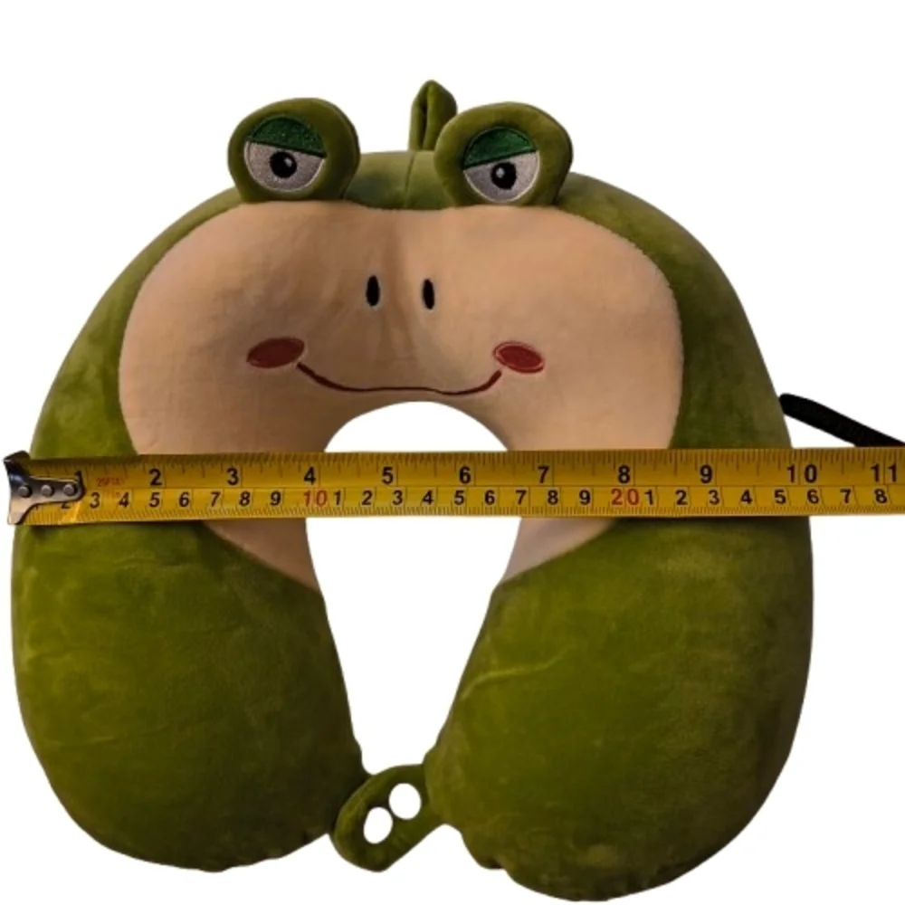 Umerci Green Frog Plush Travel Neck Pillow Memory Foam Vacation Sleep Soft